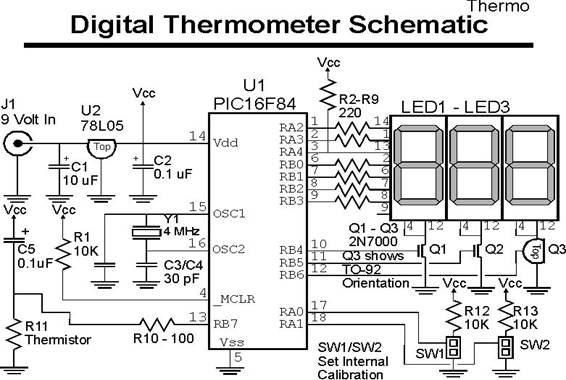 Digital Thermometer Schematic