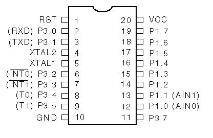 pin diagram of at89c2051 microcontroller