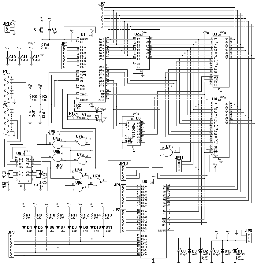 8051 Development System Circuit Board