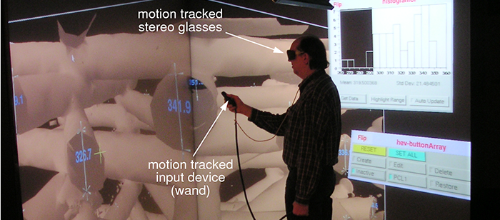 Interactive measurement and analysis in the immersive visualization environment at NIST.