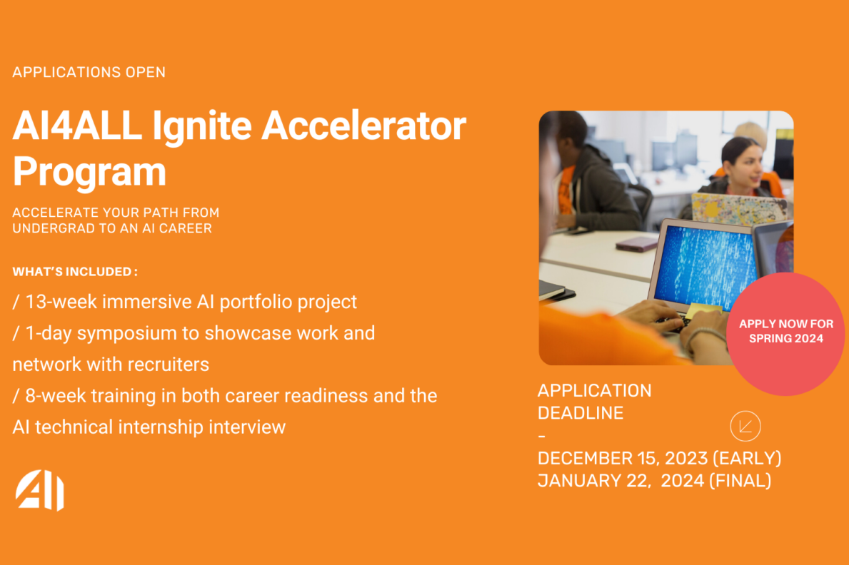 AI4ALL Ignite program for undergrads in computing-related major or minor